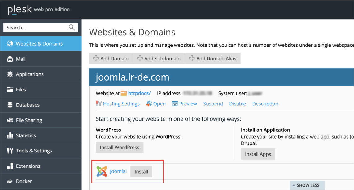 joomla-toolkit-screenshot-your-guide-to-your-first-joomla-installaton-using-the-plesk-joomla-toolkit