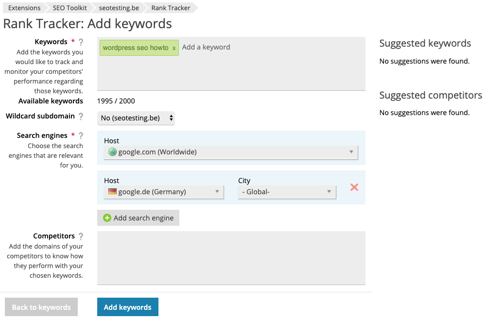 Track Keyword Rankings