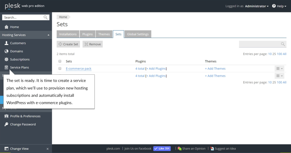 How to create service plans with WordPress toolkit - Plesk