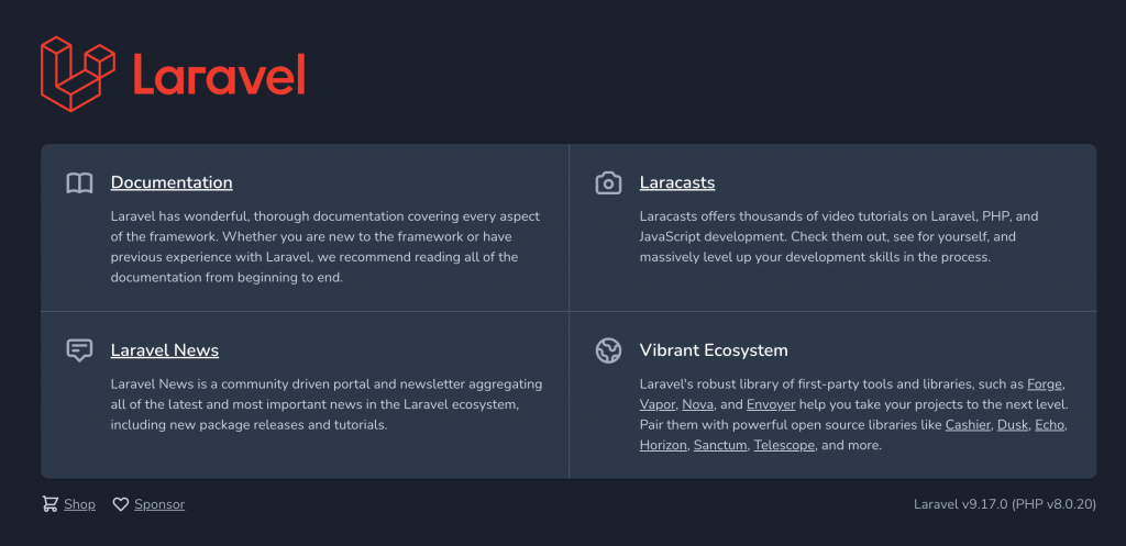 Laravel application is already available