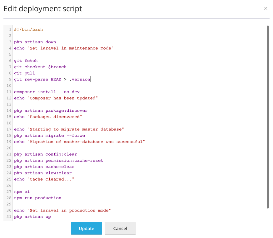 Edit Deployment Script